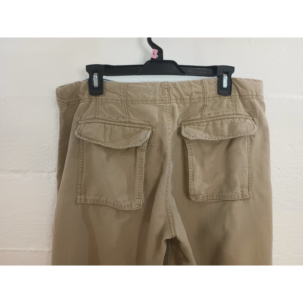 Gap Linen Cotton Canvas Straight Leg Roll Tab Utility Pants Drawstring Pocket 34 - Picture 8 of 16